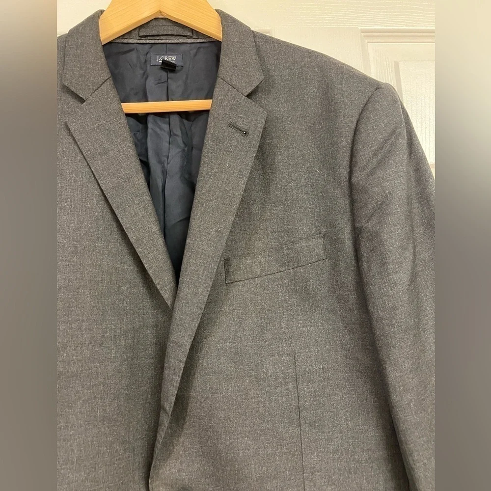 J Crew Mens Ludlow slim fit Suit Blazer Jacket Gray Italian Super 120’s Wool 42R